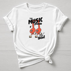 Music T-Shirt : The Music Sounds Better With You Design, Gildan Softstyle