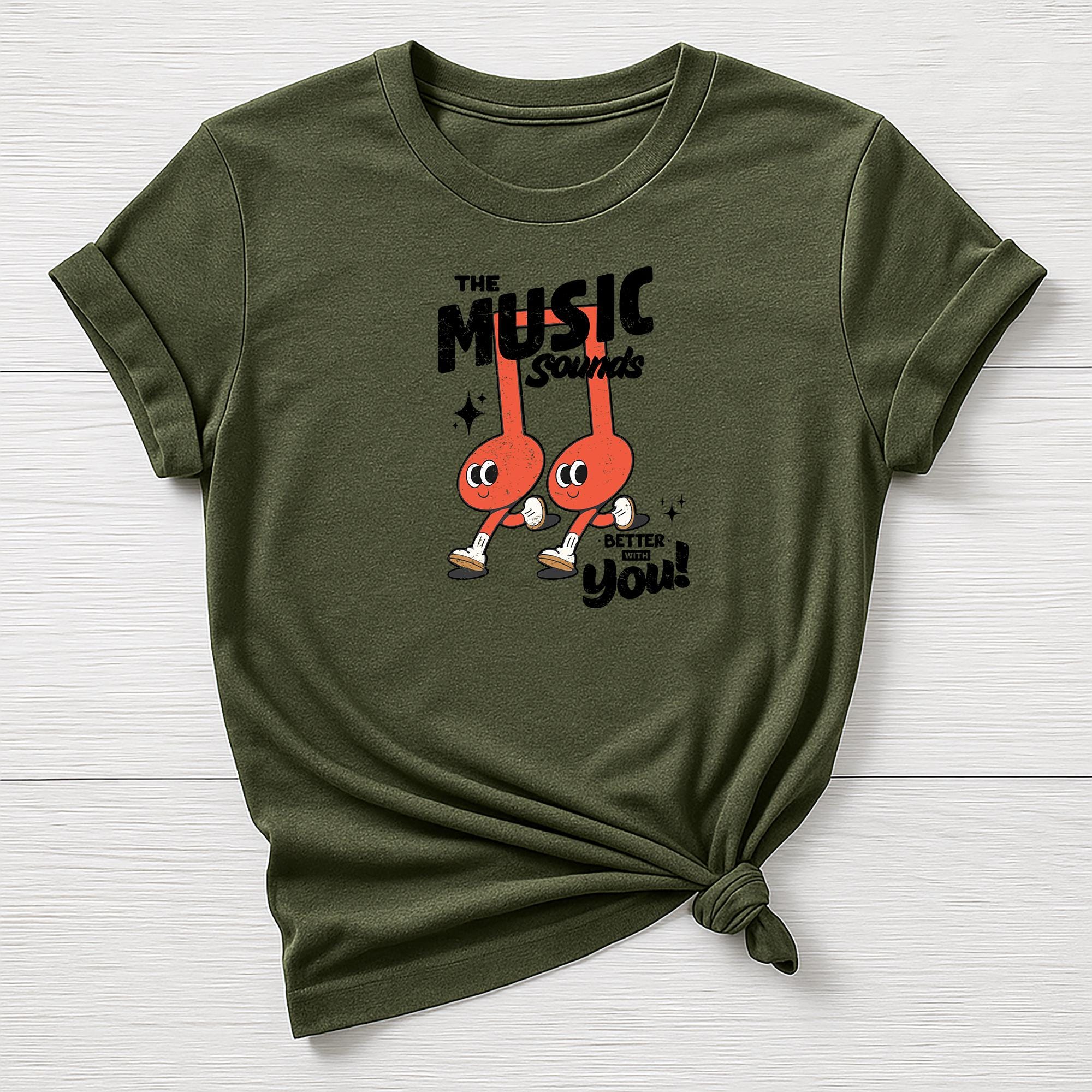 Music T-Shirt : The Music Sounds Better With You Design, Gildan Softstyle