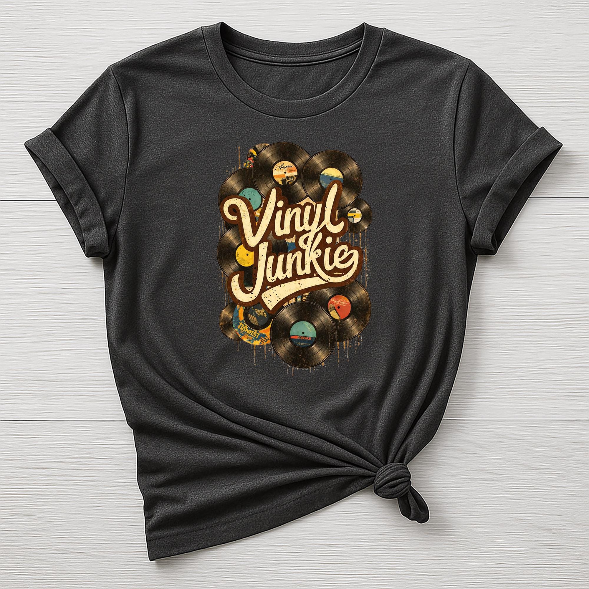 Music T-Shirt : Vinyl Junkie Design, Gildan Softstyle