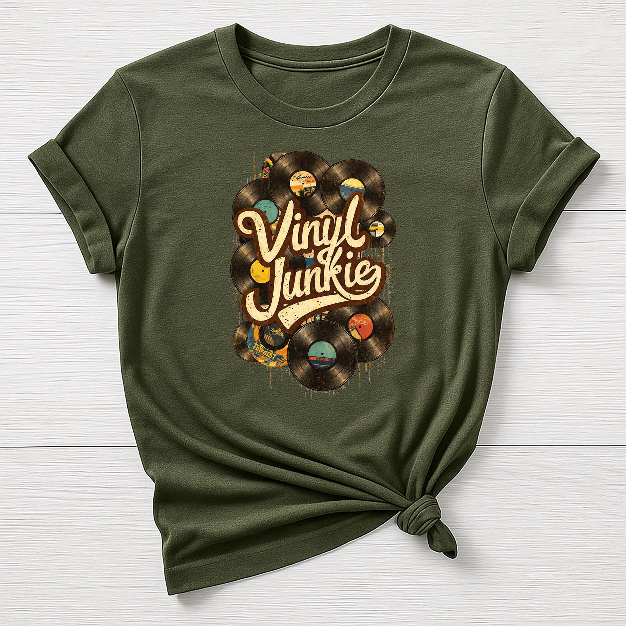 Music T-Shirt : Vinyl Junkie Design, Gildan Softstyle